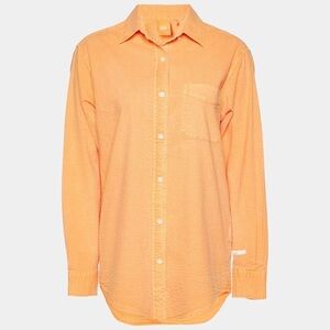 Kith Orange Cotton Seersucker Ora Button Down Shirt S